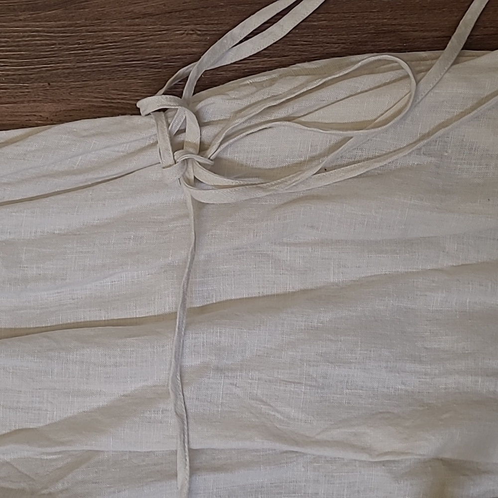J. Crew Cream Maxi Dress used good condition for women zise m  100%linen. - Picture 10 of 16